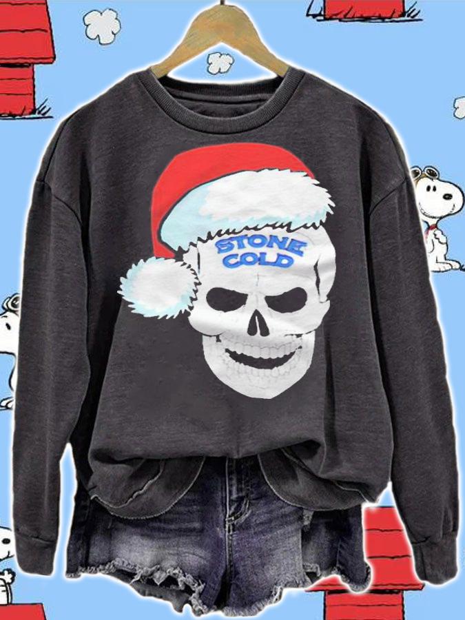 Stone Cold Steve Austin Santa hat skull T-shirt t-shirt