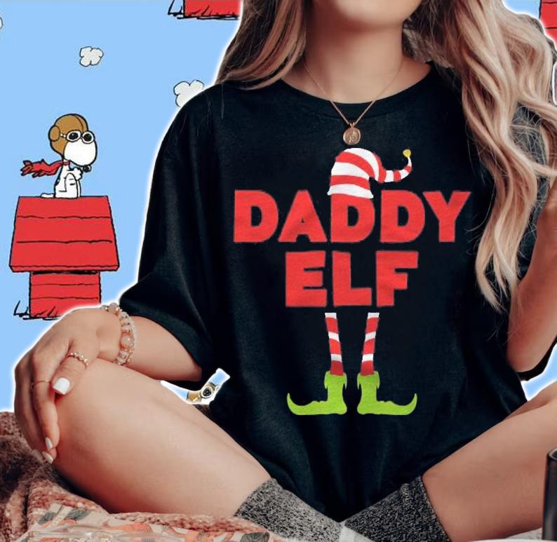 Daddy Elf Shirt Matching Christmas Costume Shirt t-shirt woman shirt