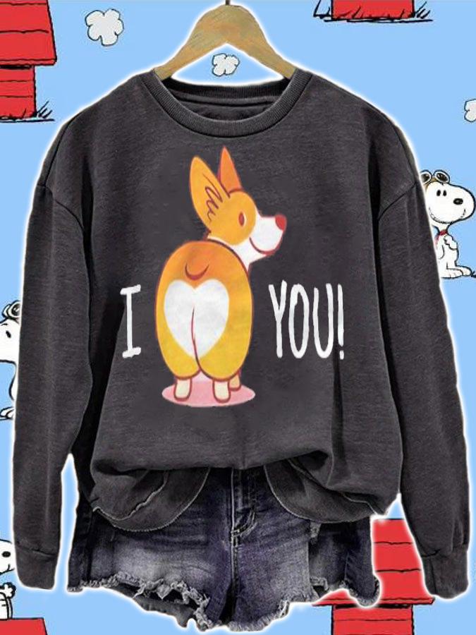 I love you cute smiling Welsh Corgi dog T-shirt t-shirt sweatshirt