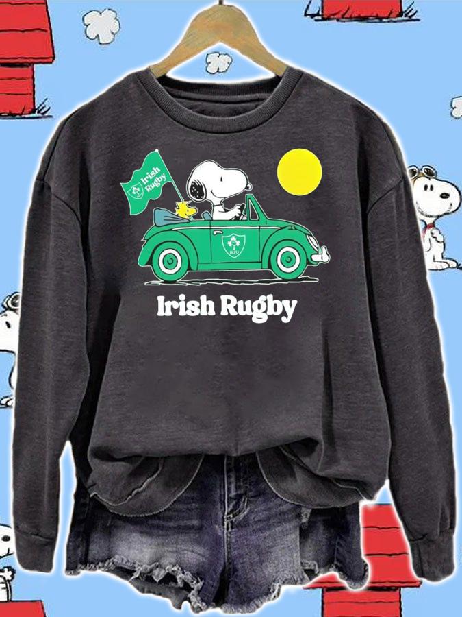 Irish Rugby Snoopy And Woodstock t-shirt sweatshirt