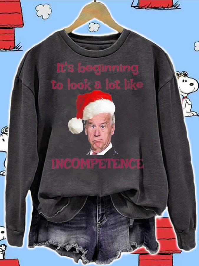 It's Beginning To Look A Lot Like Incompetence Joe Biden Christmas T-Shirt t-shirt sweatshirt