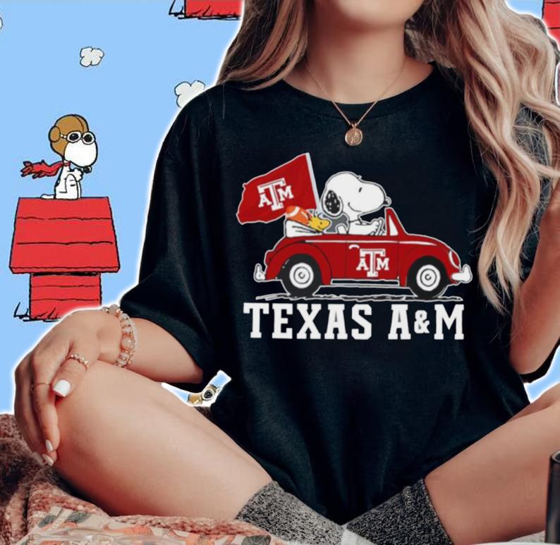 Texas A&M Aggies Snoopy And Woodstock t-shirt