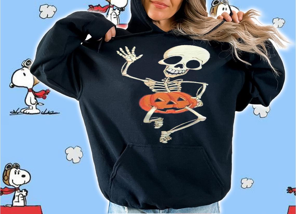 Funny Happy Halloween Pumpkin Skeleton Gift Shirt hoodie