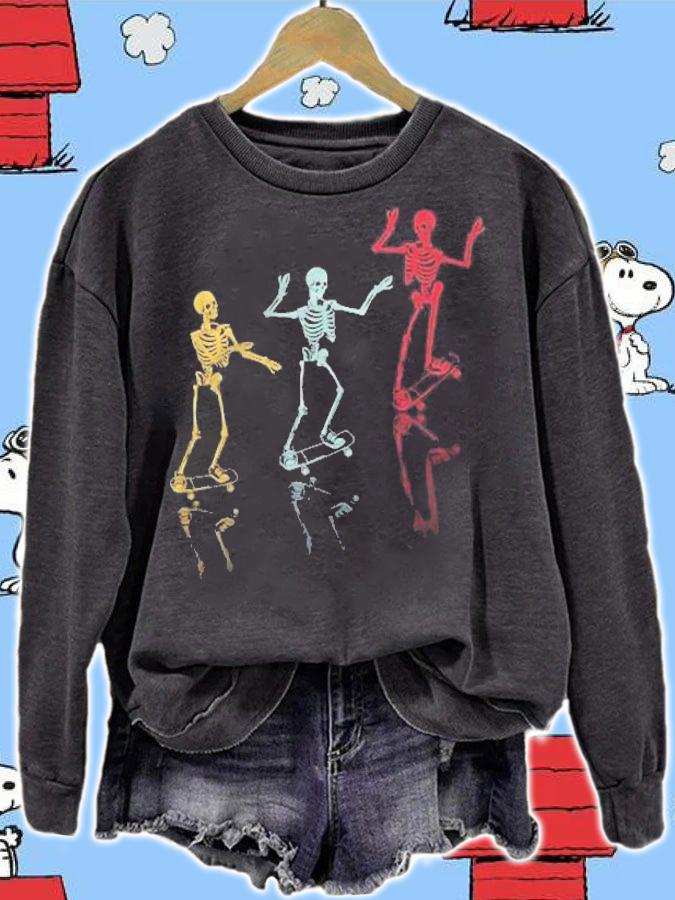 Funny Skeleton Skateboard Skateboarding Gift T-shirt sweatshirt