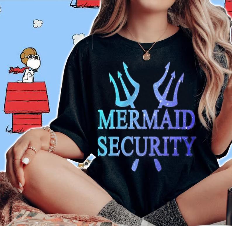 Mermaid Security Funny Swimming Gift Merman Maimaid Guard t-shirt
