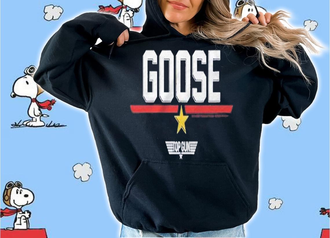 Top Gun Goose Line Text Logo Shirt