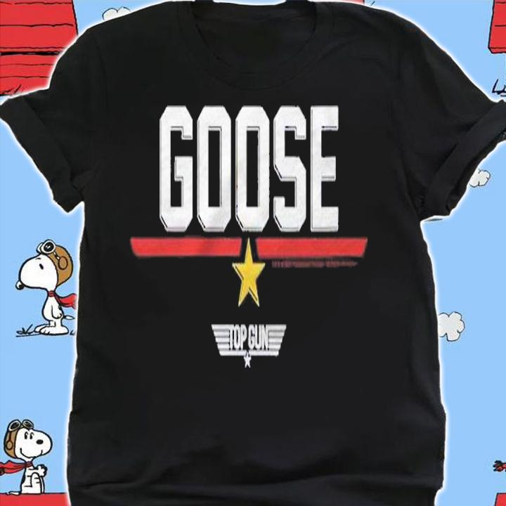 Top Gun Goose Line Text Logo Shirt