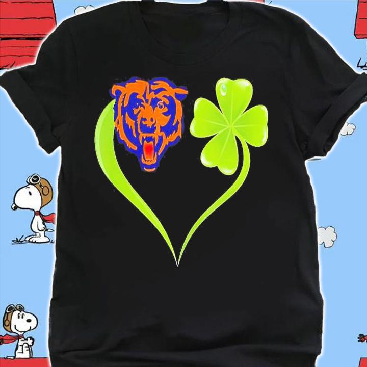 Chicago Bears Shamrock Heart St Patrick's Day T-Shirt shirt