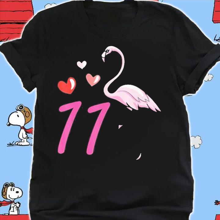 Eleven Rose Flamingo Shirt Cool Wader Celebration Gift T-Shirt shirt