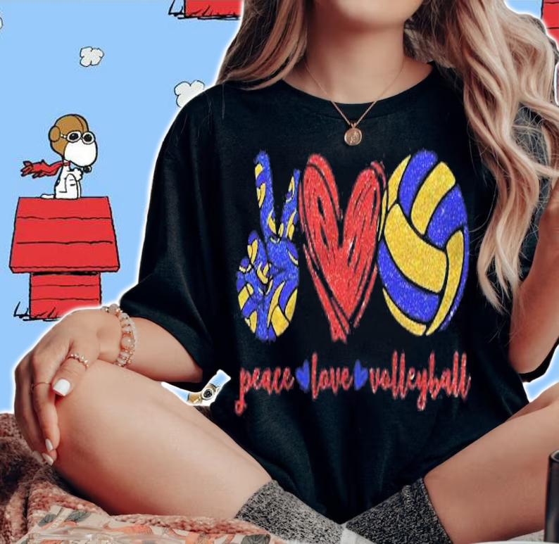 Peace Love Volleyball Cute Volleyball Lovers Gifts Shirt