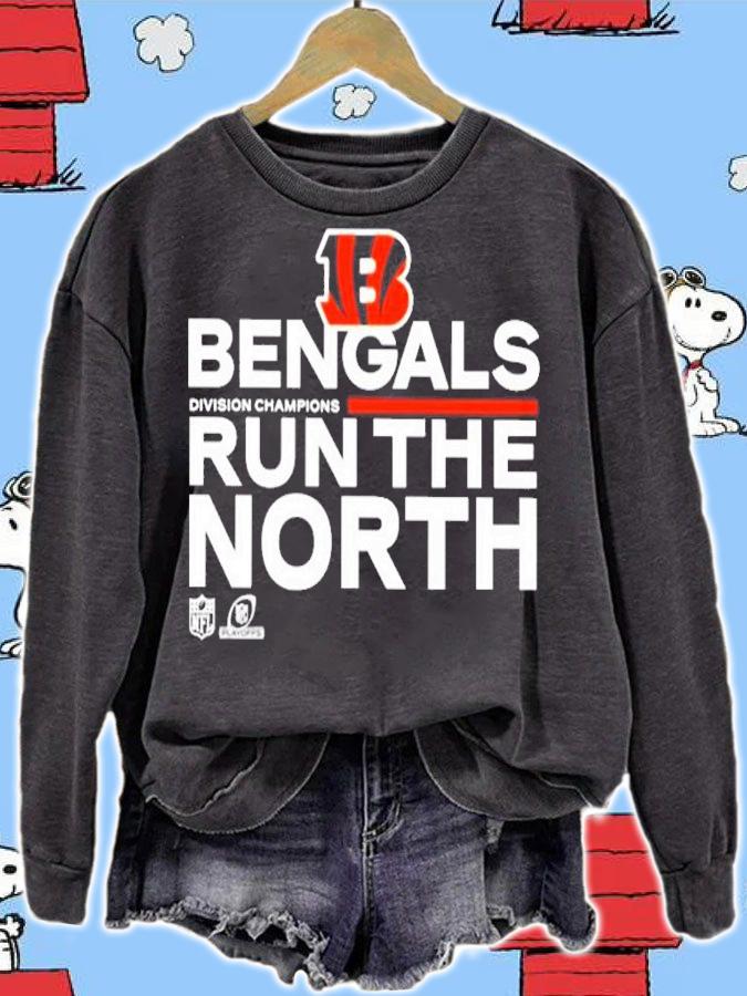 Cincinnati Bengals Run The North Shirt 2021 AFC North Division Champions Shirt sweatshirt