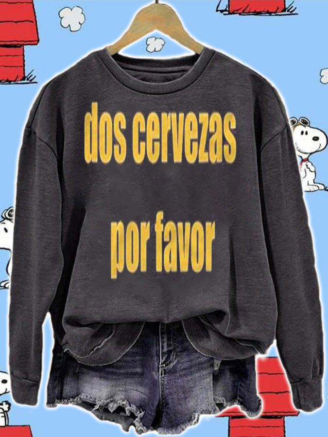 Dos Cervezas Por Favor Two Beer Please Fun T-shirt