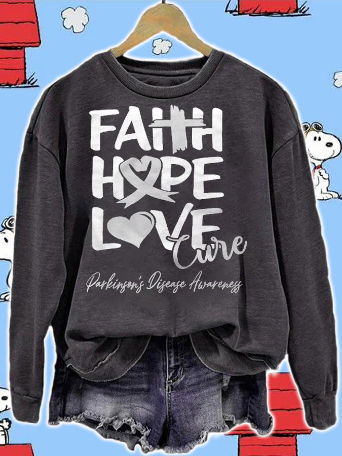 Faith hope love cure parkinson's disease awareness shirt sweatshirt