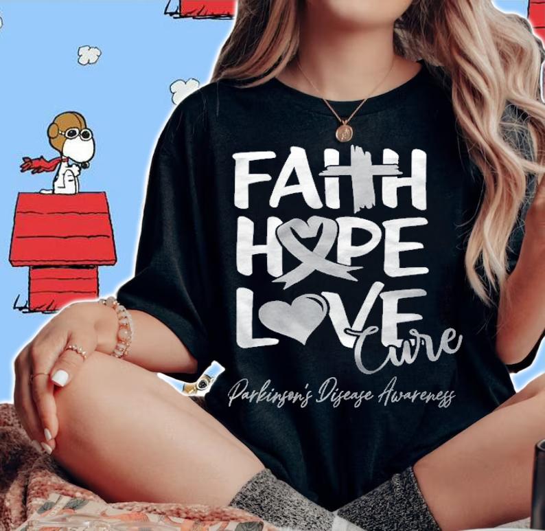 Faith hope love cure parkinson's disease awareness shirt woman shirt