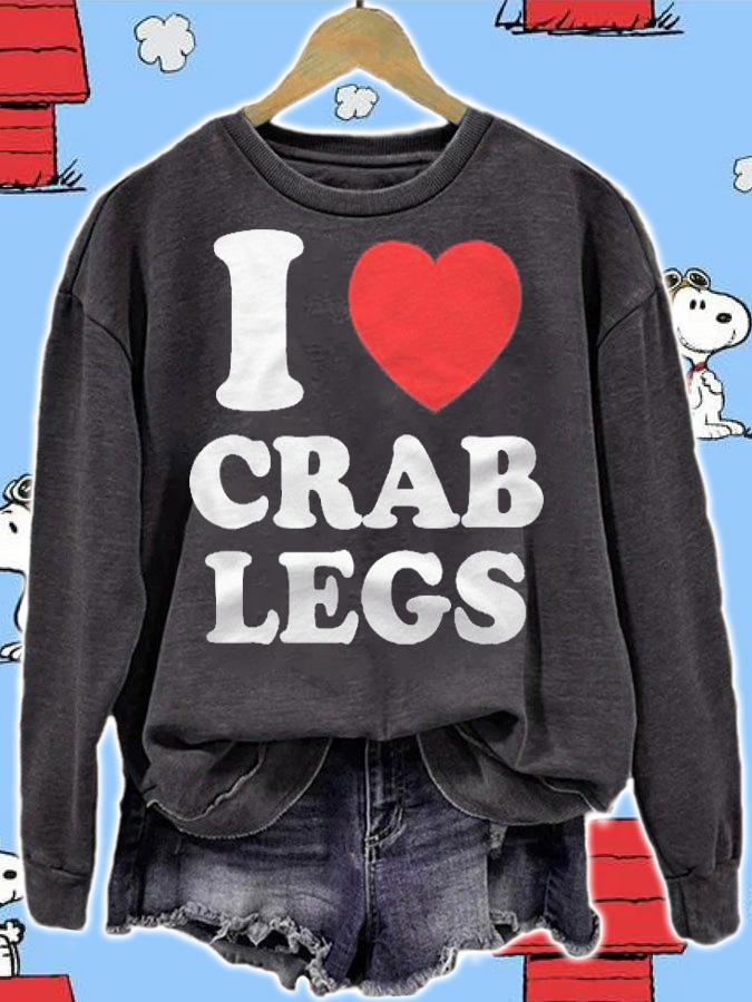 I Love Heart Crab Legs Shirt sweatshirt