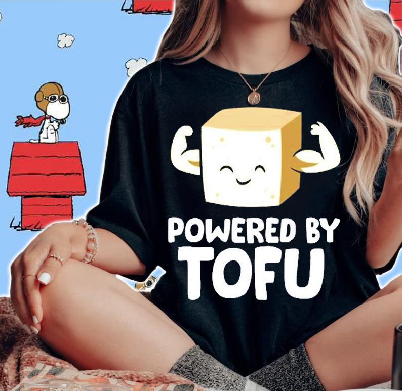 Vegan Vegetarian Love Tofu Powered By Tofu T-Shirt
