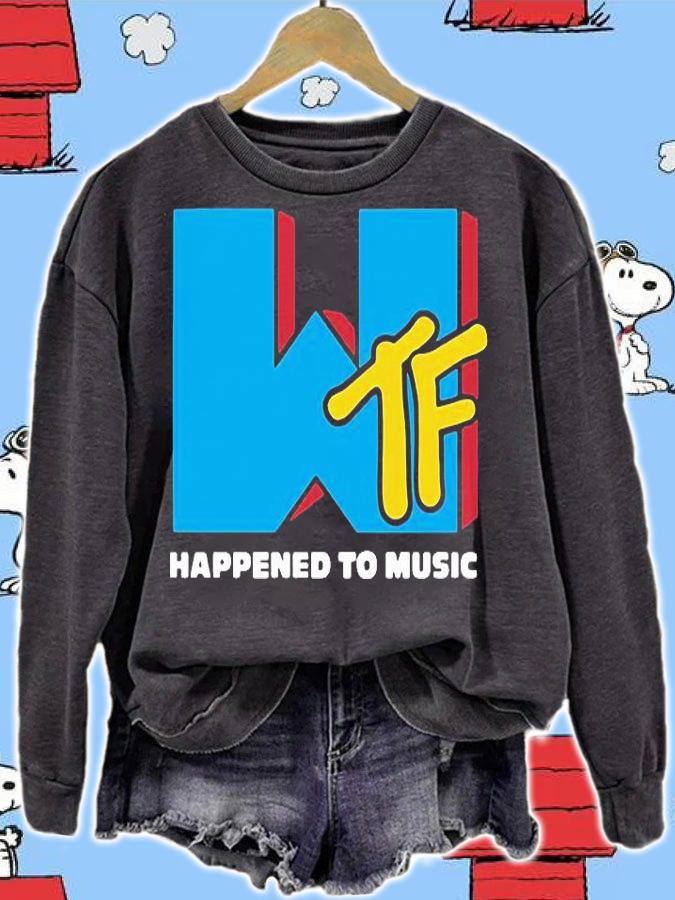 WTF happened to music shirt sweatshirt