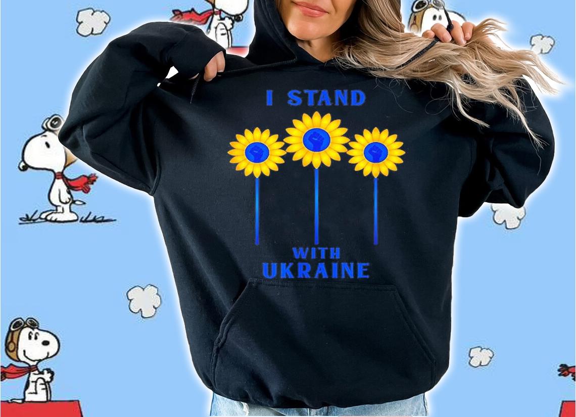 I Stand With Ukraine Sunflower Raised Fist Love Ukraine T-Shirt hoodie