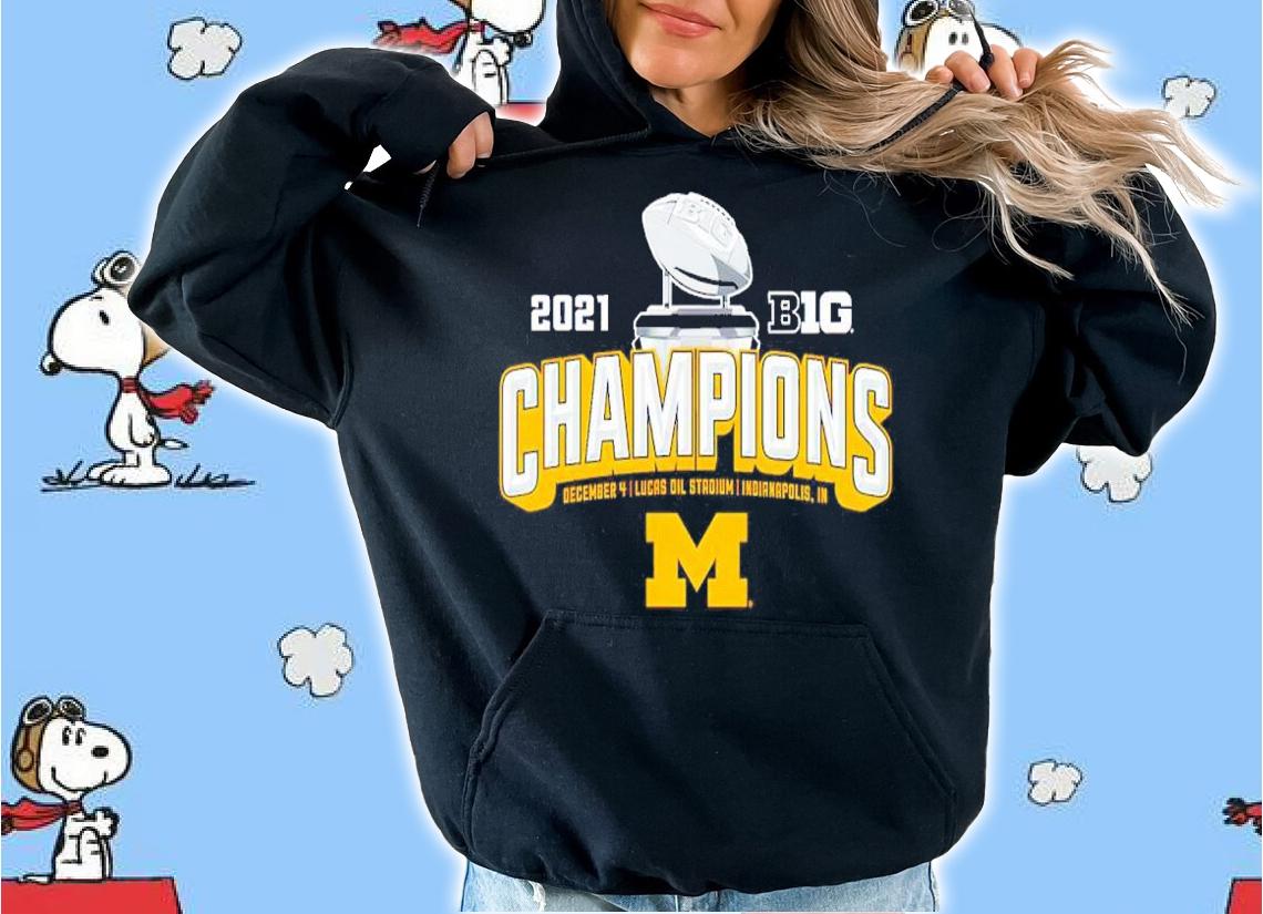 Michigan Wolverines Blue 84 Youth 2021 Big Ten Football Conference Champions Locker Room Shirt hoodie