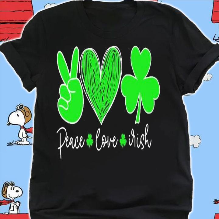Peace Love Irish St Patricks Day T-Shirt