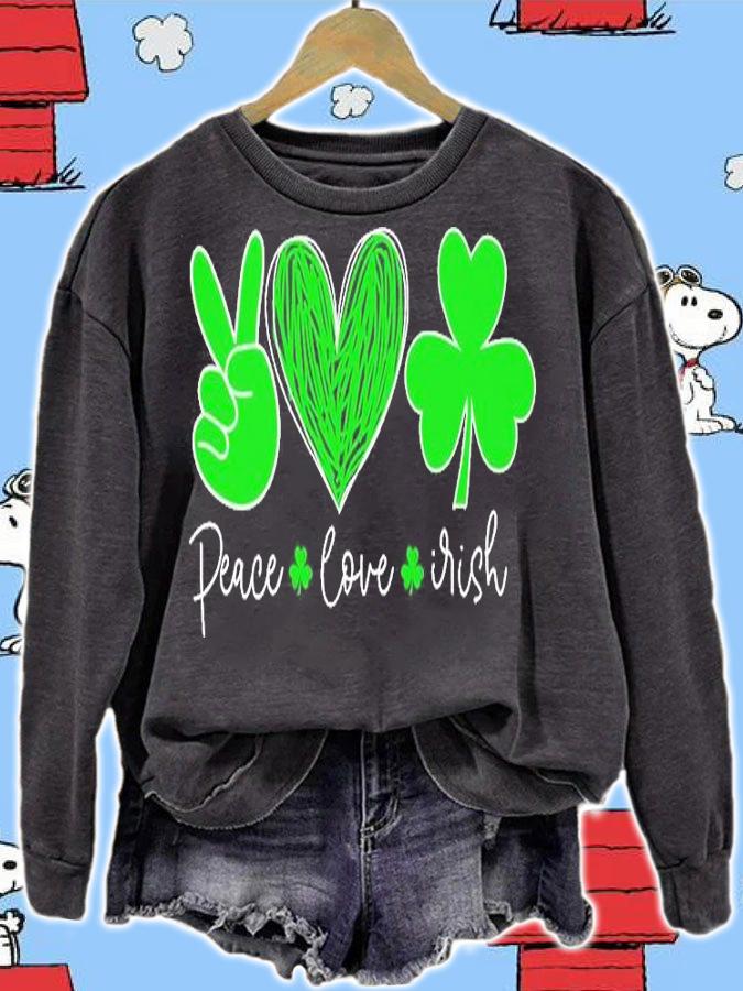 Peace Love Irish St Patricks Day T-Shirt
