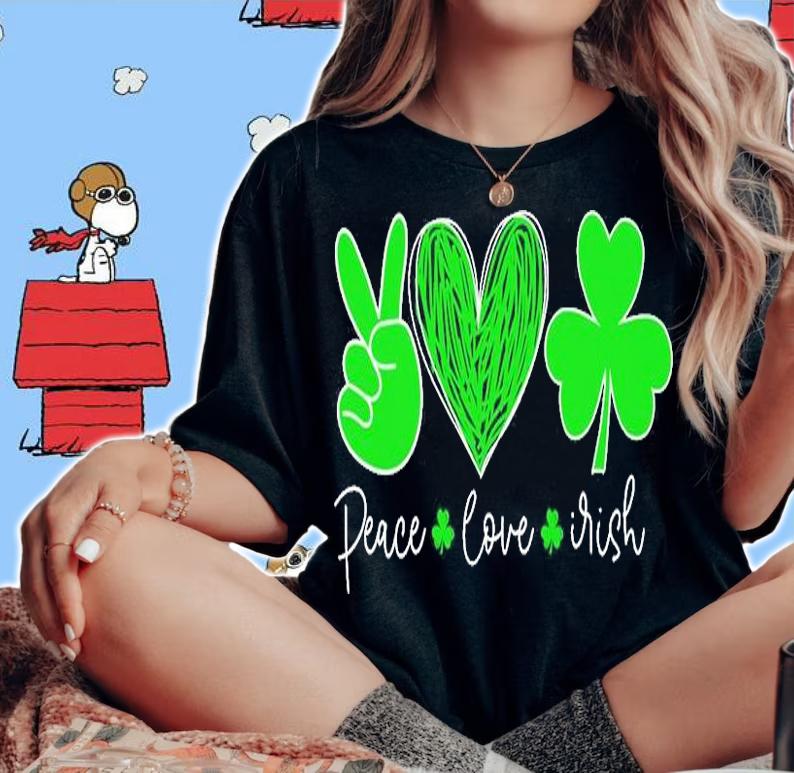 Peace Love Irish St Patricks Day T-Shirt