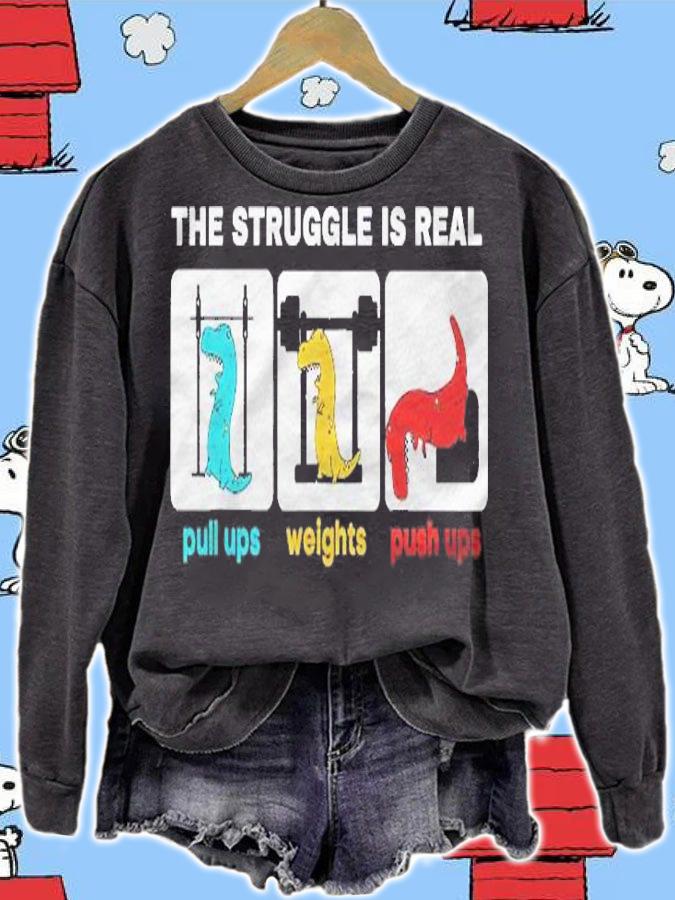 The Struggle Is Real Shirt Funny T-Rex Gym Workout Shirt