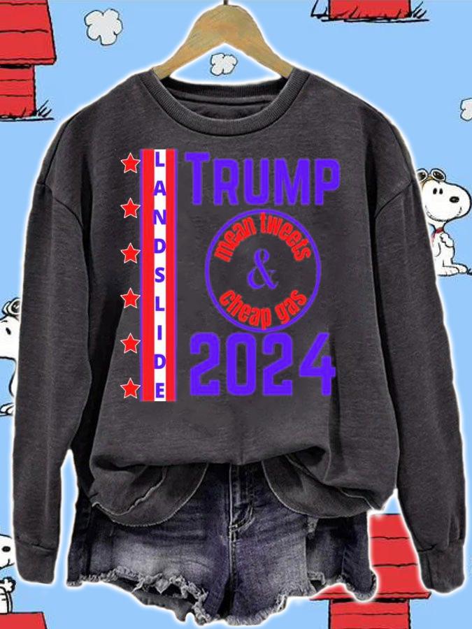 Trump 2024 Mean Tweets Cheap Gas T-Shirt sweatshirt