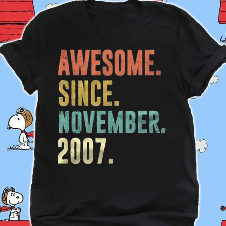 Vintage Awesome Since November 2007 14Th Birthday Pullover Shirt