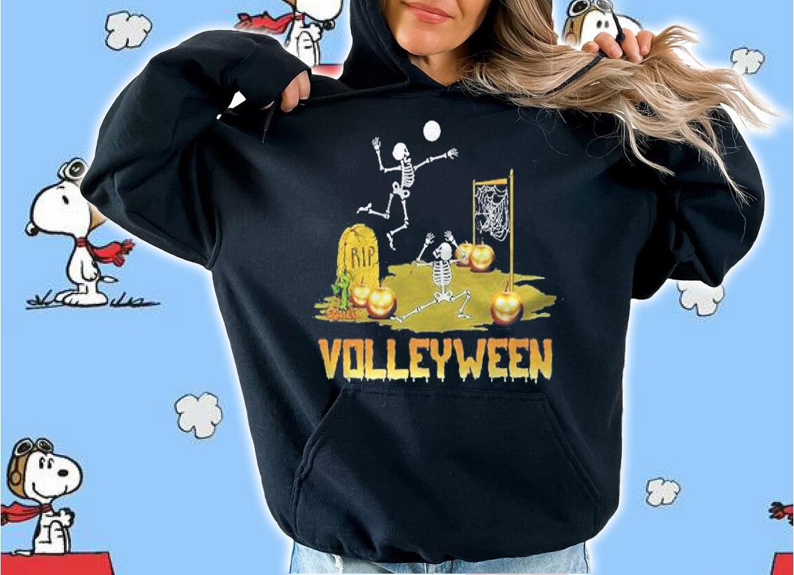 Volleyball Halloween Volleyween Skeleton Costume T-shirt hoodie