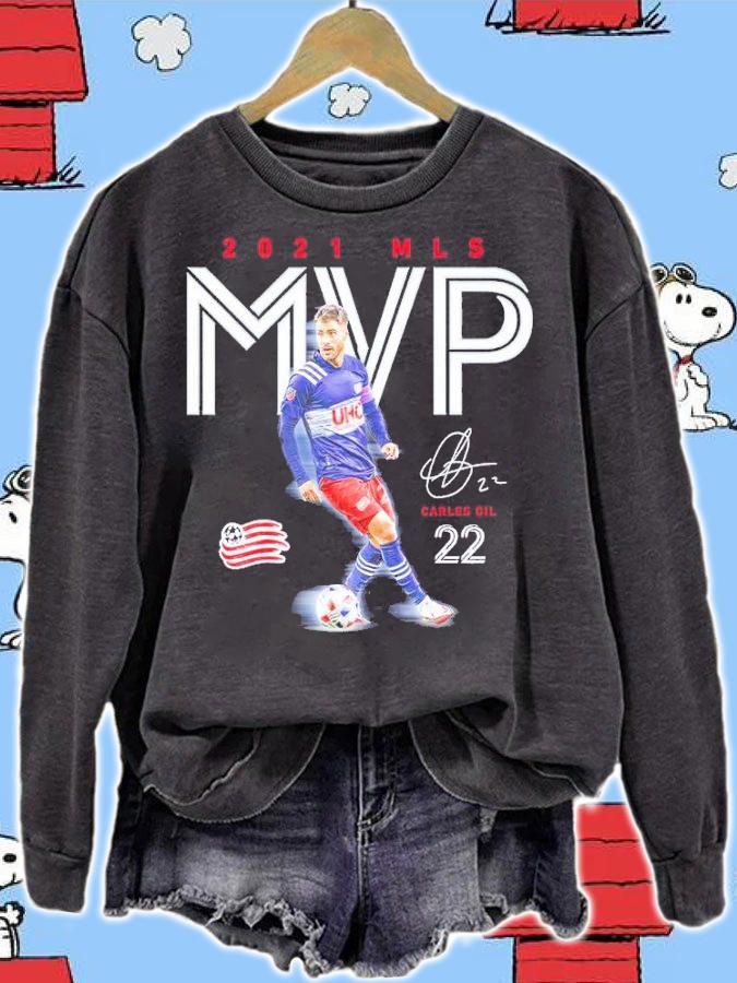 Carles Gil New England Revolution 2021 MLS MVP Signatures Shirt sweatshirt