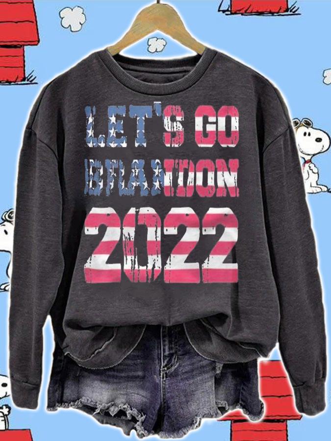 F Joe Biden let's Go Brandon Fake News Biden Chant American Flag T-Shirt sweatshirt