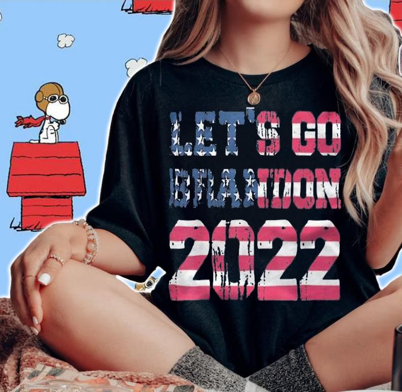 F Joe Biden let's Go Brandon Fake News Biden Chant American Flag T-Shirt woman shirt