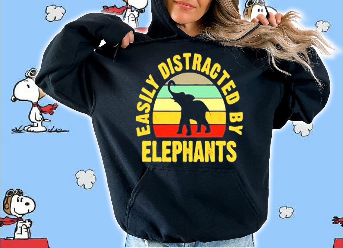 Funny Elephant Lover Easily Distracted By Elephants T-Shirt