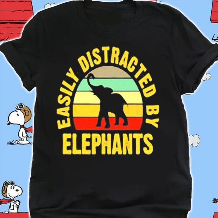 Funny Elephant Lover Easily Distracted By Elephants T-Shirt