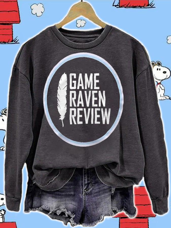 Game raven review circle logo T-shirt sweatshirt