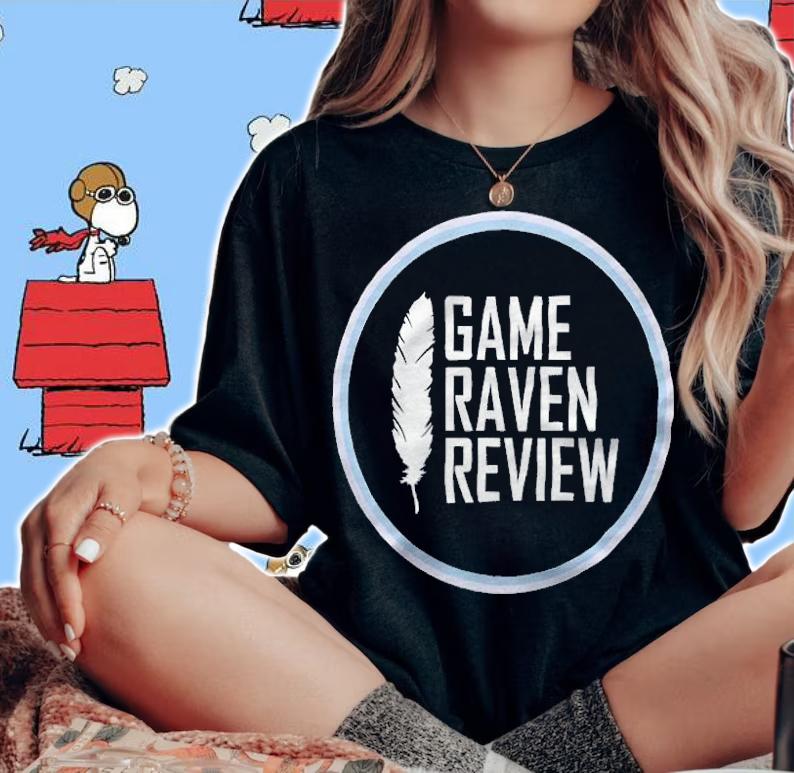 Game raven review circle logo T-shirt woman shirt