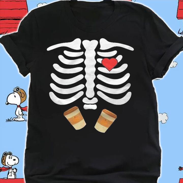 Halloween Skeleton Food Belly Pumpkin Spice T-shirt shirt