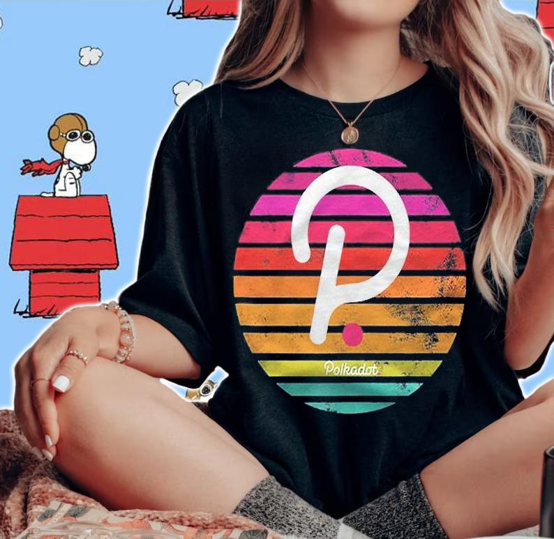 Polkadot Cryptocurrency Vintage Sunset Design Shirt woman shirt