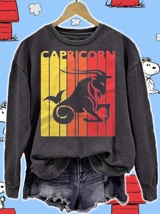 Retro Capricorn Zodiac Sign December January Gift shirt