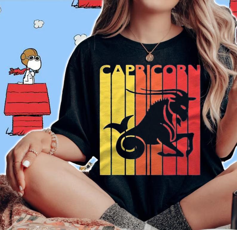 Retro Capricorn Zodiac Sign December January Gift shirt