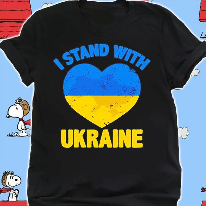 Support Ukrainian Flag I Stand With Ukraine Map Heart Pullover T-Shirt shirt