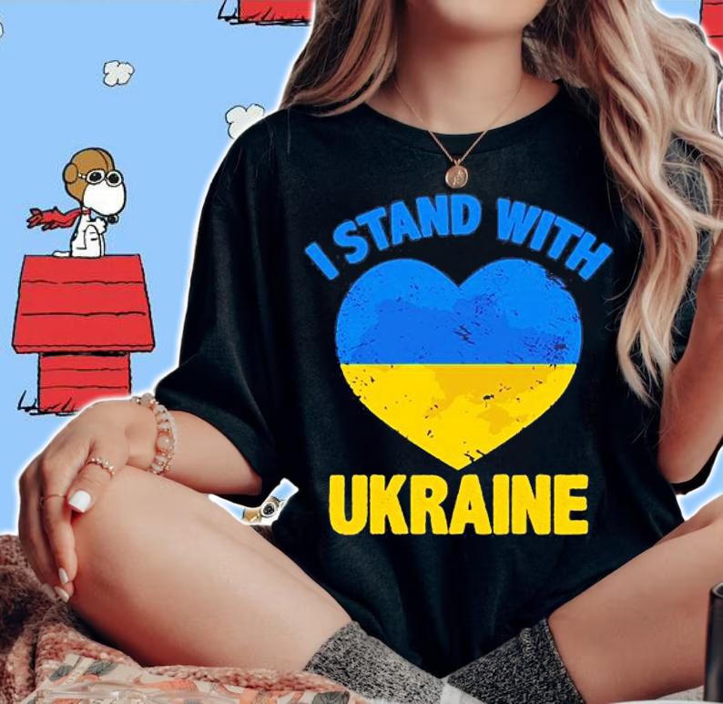 Support Ukrainian Flag I Stand With Ukraine Map Heart Pullover T-Shirt woman shirt