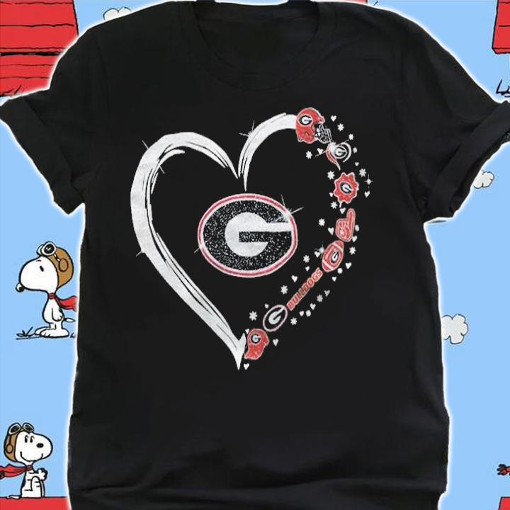 The Bulldogs Football Team Love Heart Shirt shirt
