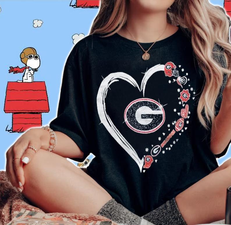 The Bulldogs Football Team Love Heart Shirt woman shirt