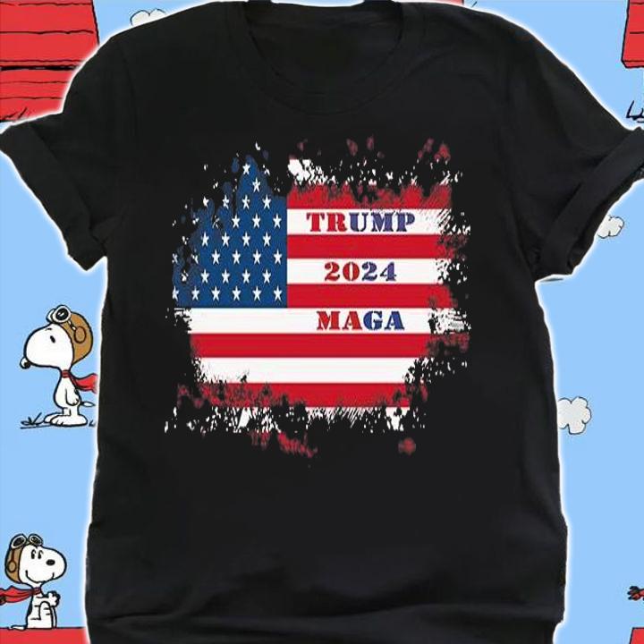 TRUMP 2024 MAGA USA Flag T-Shirt shirt