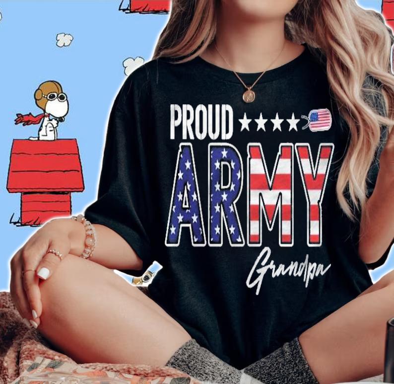 Us Flag Proud Army Grandpa Shirt woman shirt