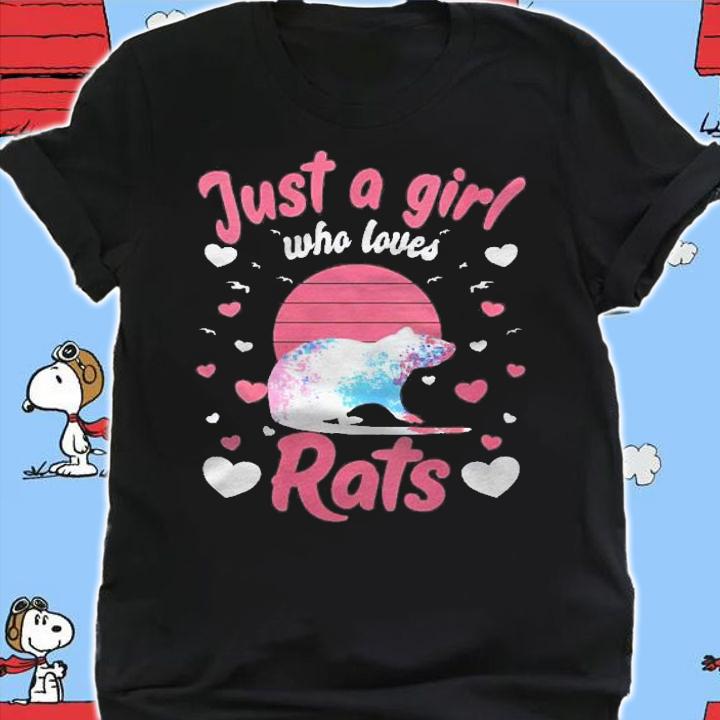 Womens Just A Girl Who Love Rats Crazy Rat Lady Love Rats Pet Shirt shirt