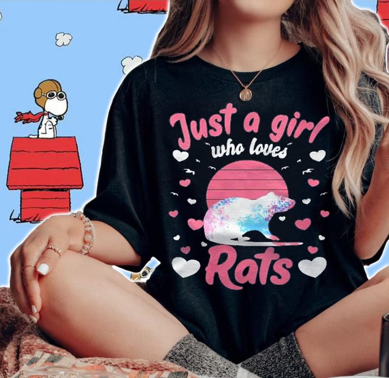 Womens Just A Girl Who Love Rats Crazy Rat Lady Love Rats Pet Shirt woman shirt
