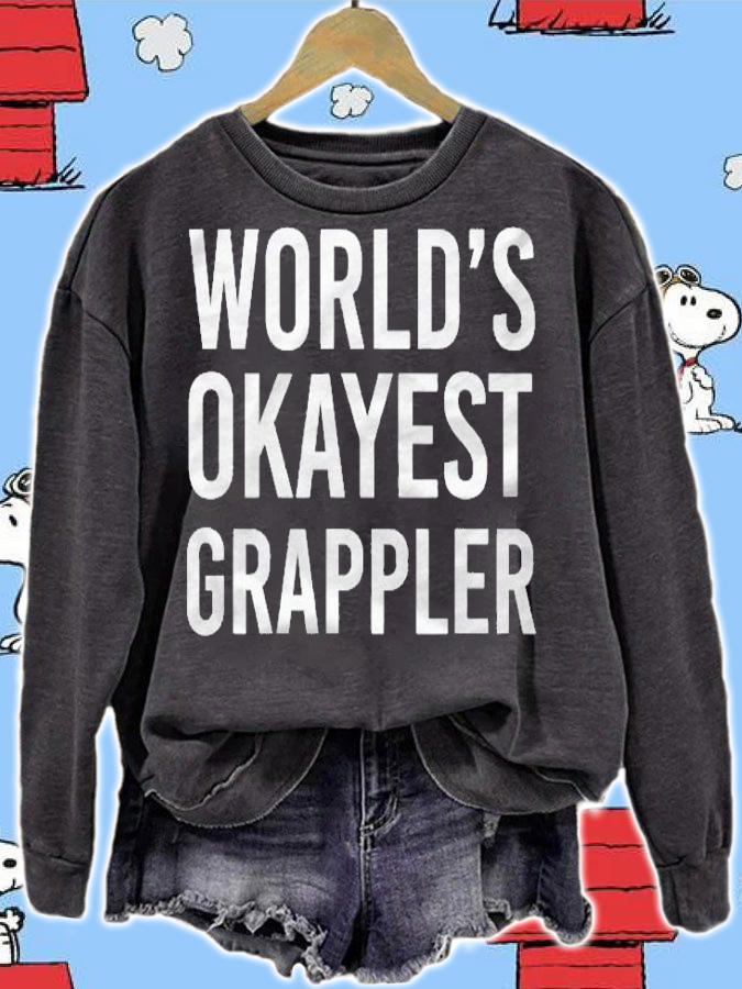 Worlds Okayest Grappler Funny Best Gift Jiu Jitsu Shirt